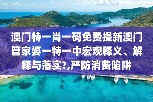 澳门特一肖一码免费提新澳门管家婆一特一中宏观释义、解释与落实?,严防消费陷阱