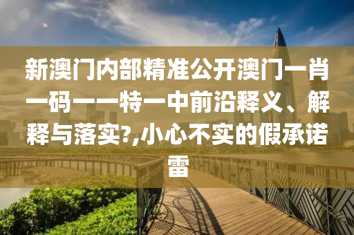 新澳门内部精准公开澳门一肖一码一一特一中前沿释义、解释与落实?,小心不实的假承诺雷