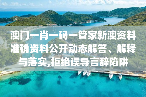 澳门一肖一码一管家新澳资料准确资料公开动态解答、解释与落实,拒绝误导言辞陷阱